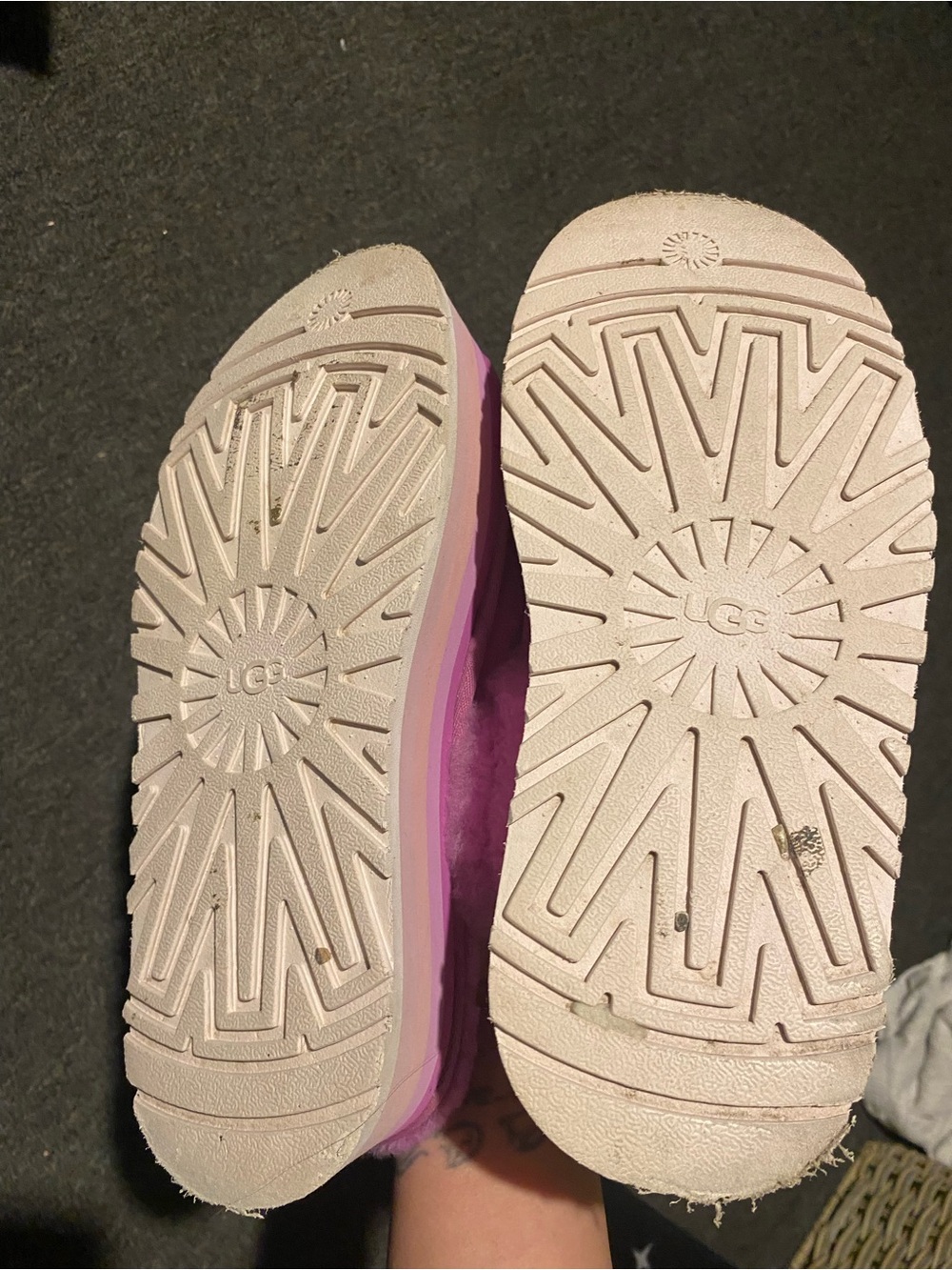 UGG Pink Shearling Slingback Platform Mules - Picture 6 of 6